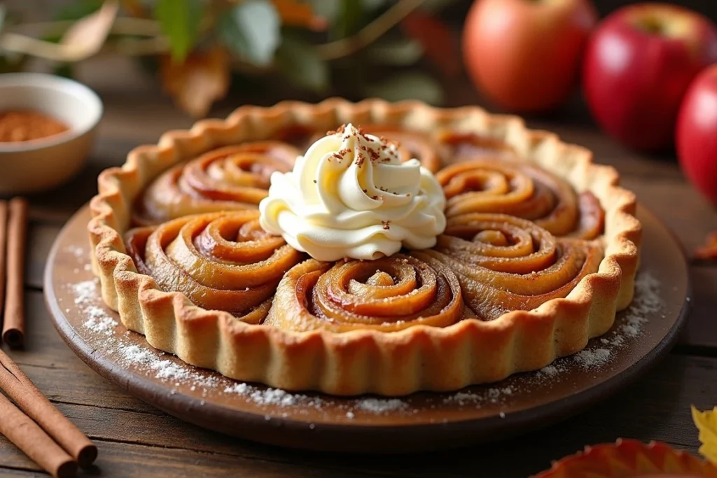 apple and cinnamon roll pie